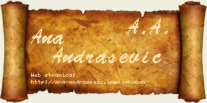 Ana Andrašević vizit kartica